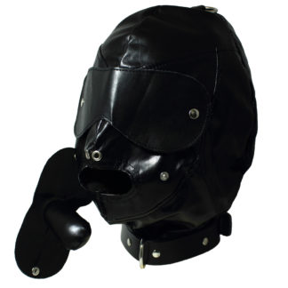 Echtleder-Maske Augenbinde Knebel
