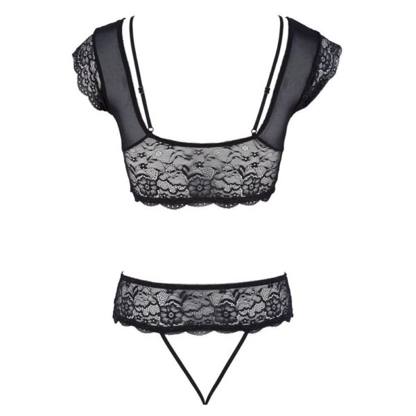 Spitzen-Top und String schwarz