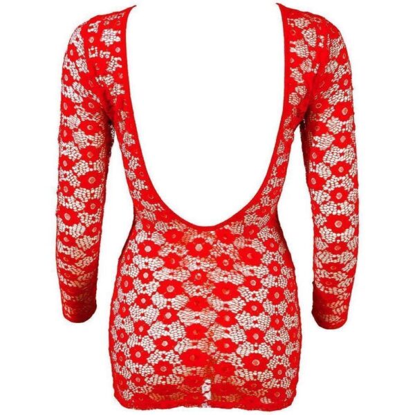 Minikleid aus roter Blumenspitze