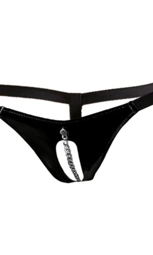 Lack-String Kette L/XL schwarz