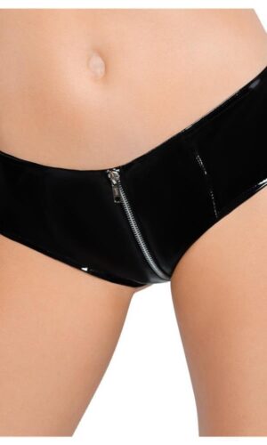 Lack-Pants mit Zip