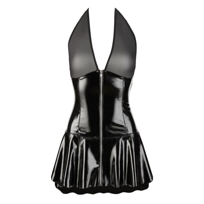 Lack-Minikleid mit Netz L (44/46)