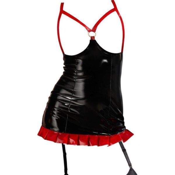 Busenfreies Lack-Minikleid