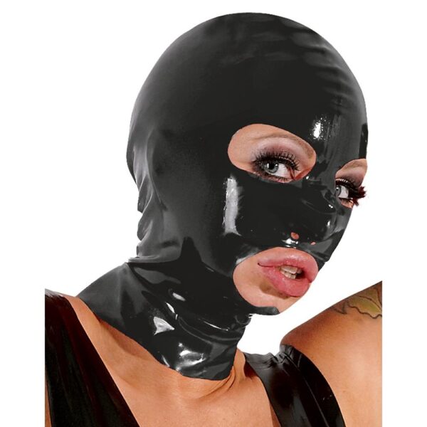 Latex-Kopfmaske schwarz