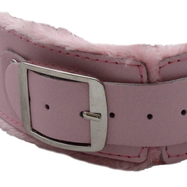 Leder-Halsfessel Leder pink mit Leine
